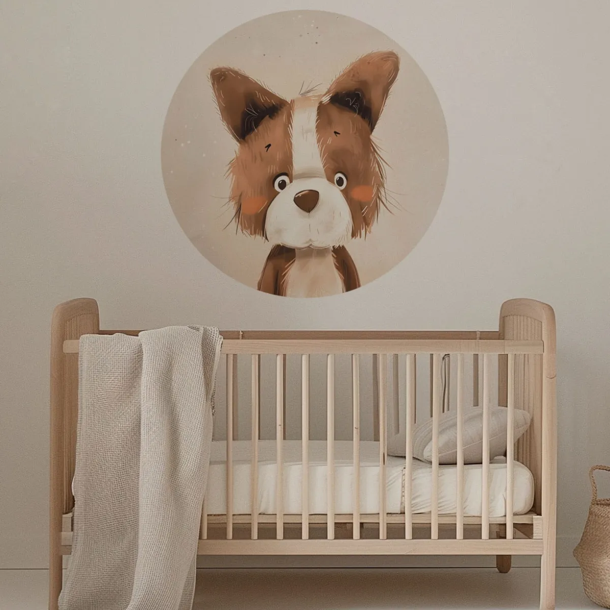 naklejka Cuddly Friends pies okrągła dekoracja ścienna do pokoju dziecka