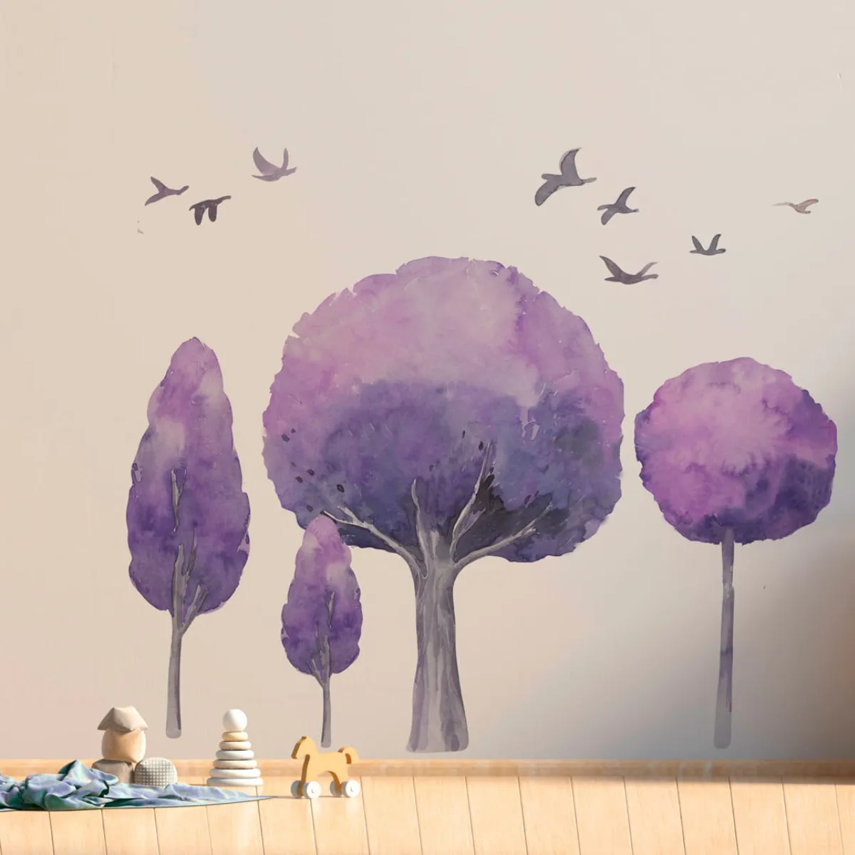 naklejka DRZEWA violet fioletowa dekoracja ścienna do pokoju dziecka