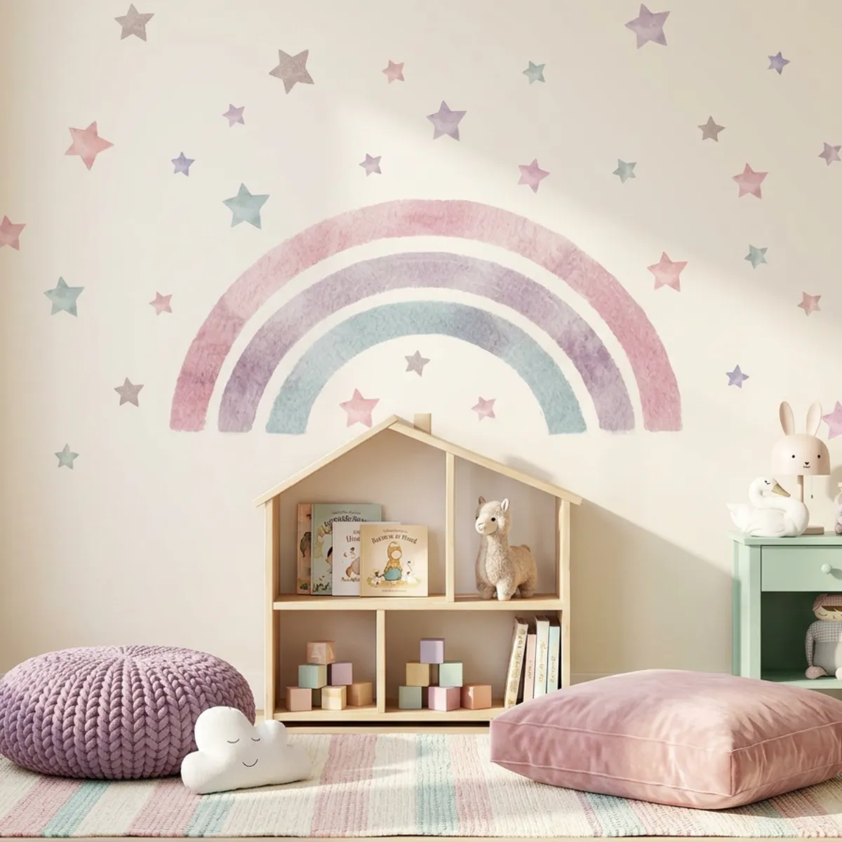 naklejka MAGICORN tęcza pastelowa dekoracja ścienna do pokoju dziecka