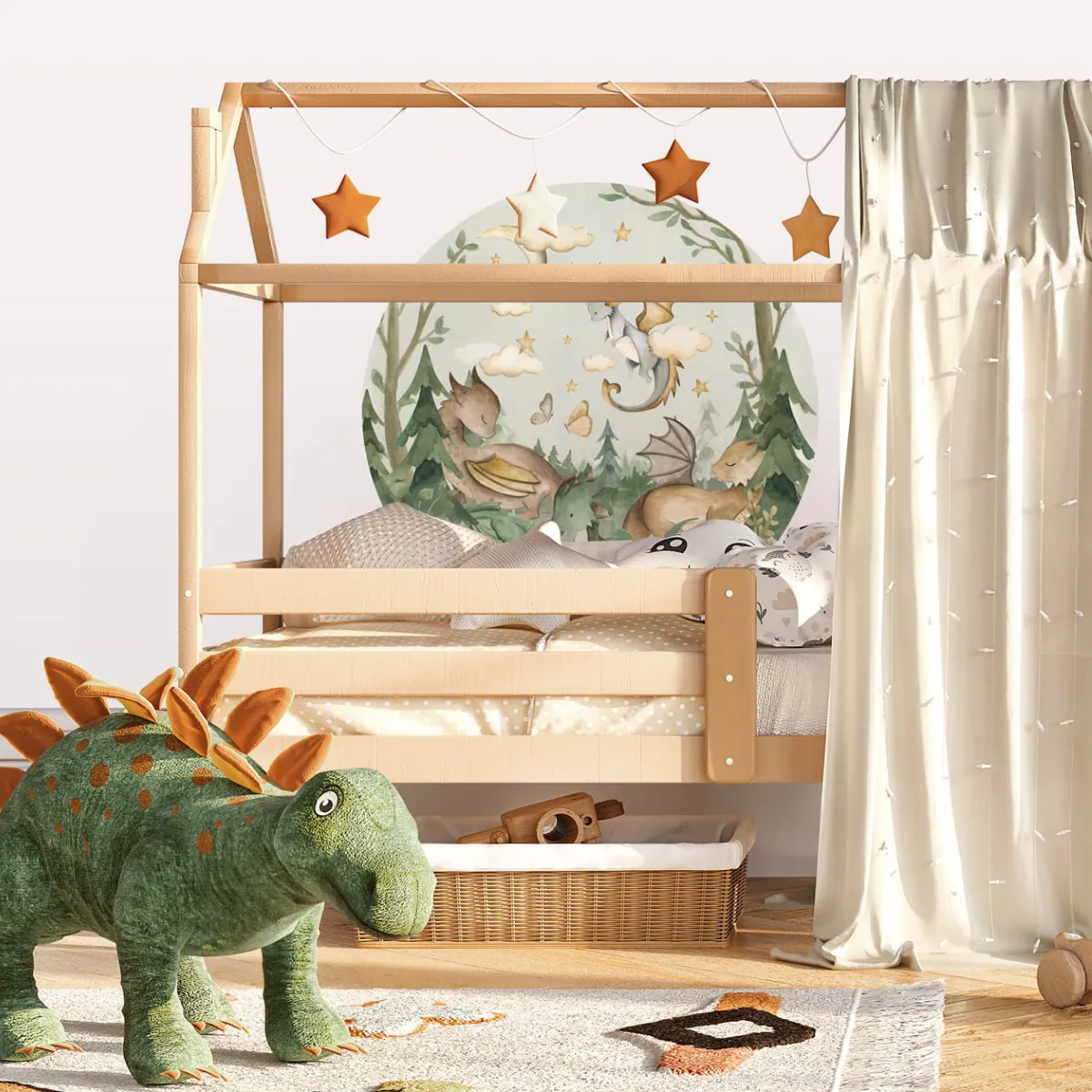naklejka SMOKI leśne smoki dekoracja ścienna do pokoju dziecka