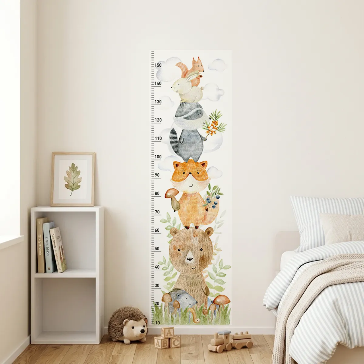 miarka wzrostu WOODLAND leśne zwierzątka dekoracja ścienna do pokoju dziecka