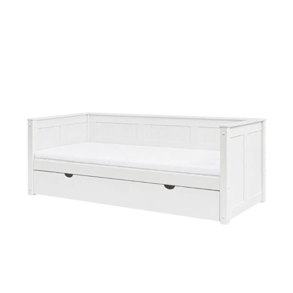 Białe łóżko Daybed Collet 90 x 200 cm INMONDO z szufladą