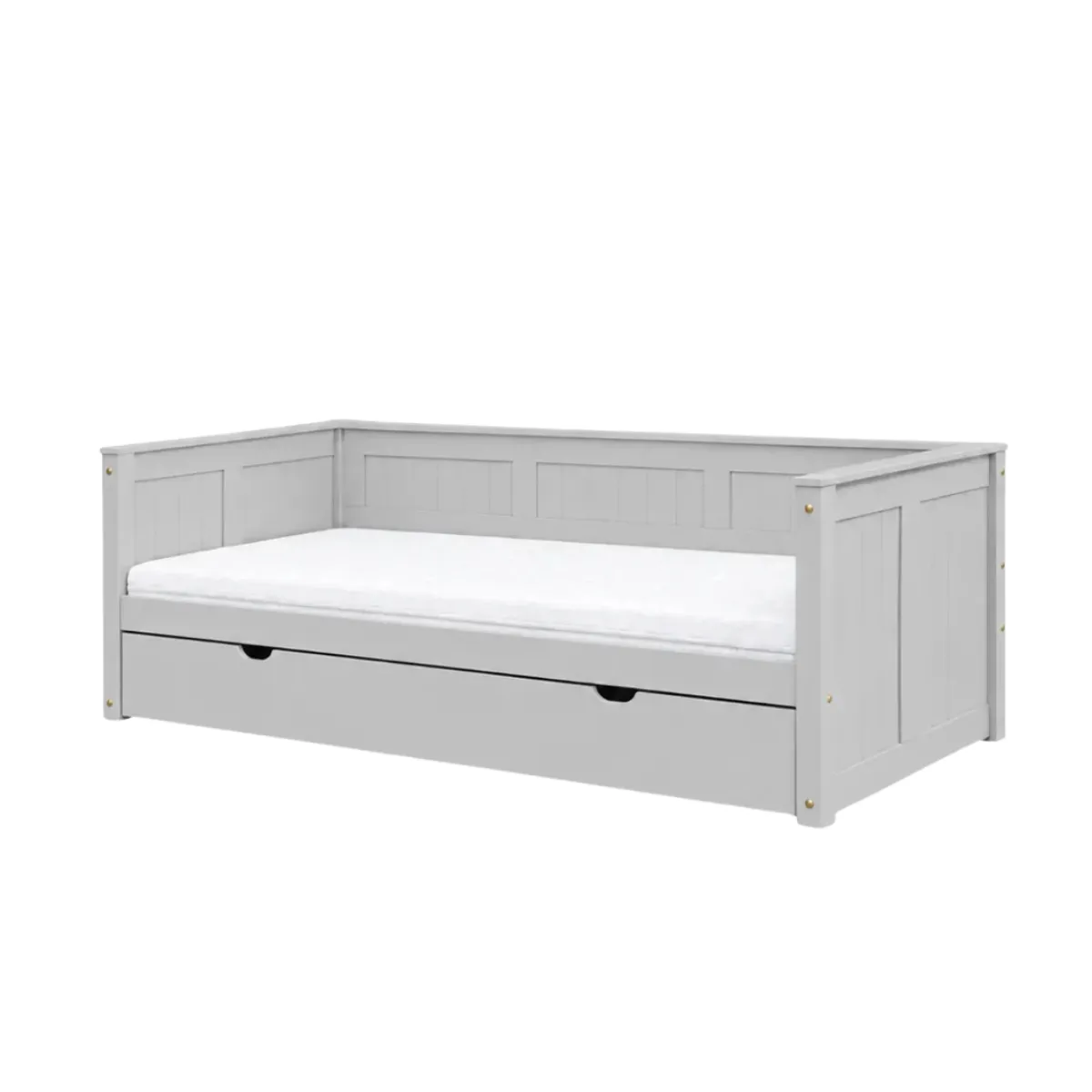 Szare łóżko Daybed Collet 90 x 200 cm INMONDO z szufladą