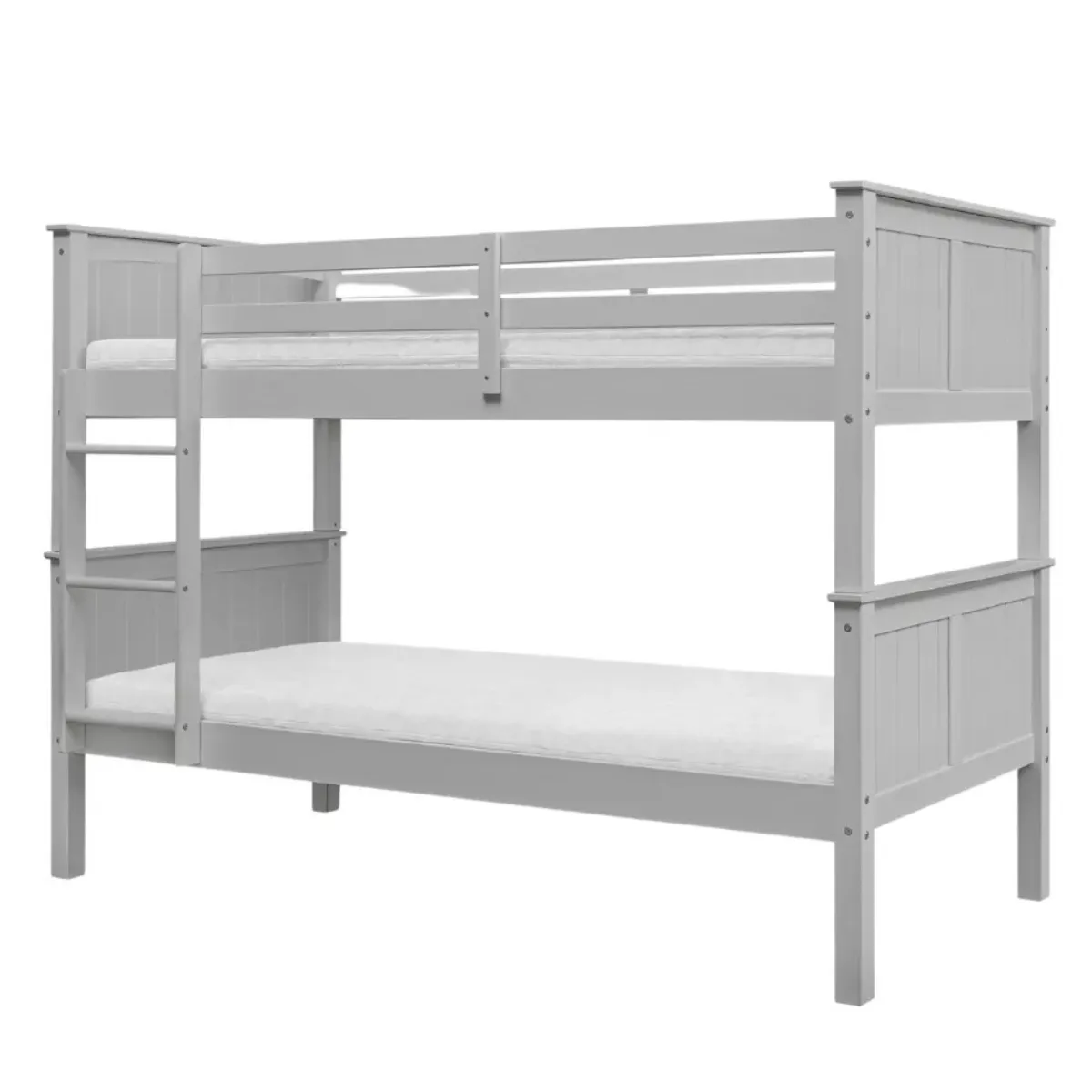 Wymiary jasnoszarego łóżka piętrowego Duo Collet 90 x 200 cm INMONDO