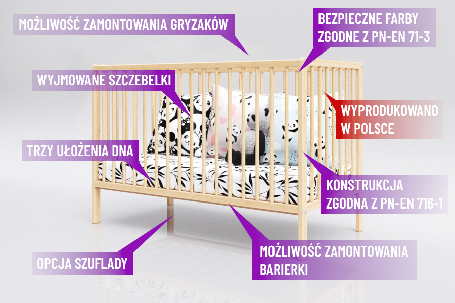 łóżeczko niemowlęce z barierką