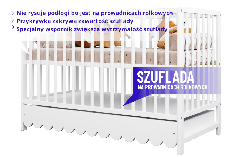łóżeczko niemowlęce ze szczebelkami