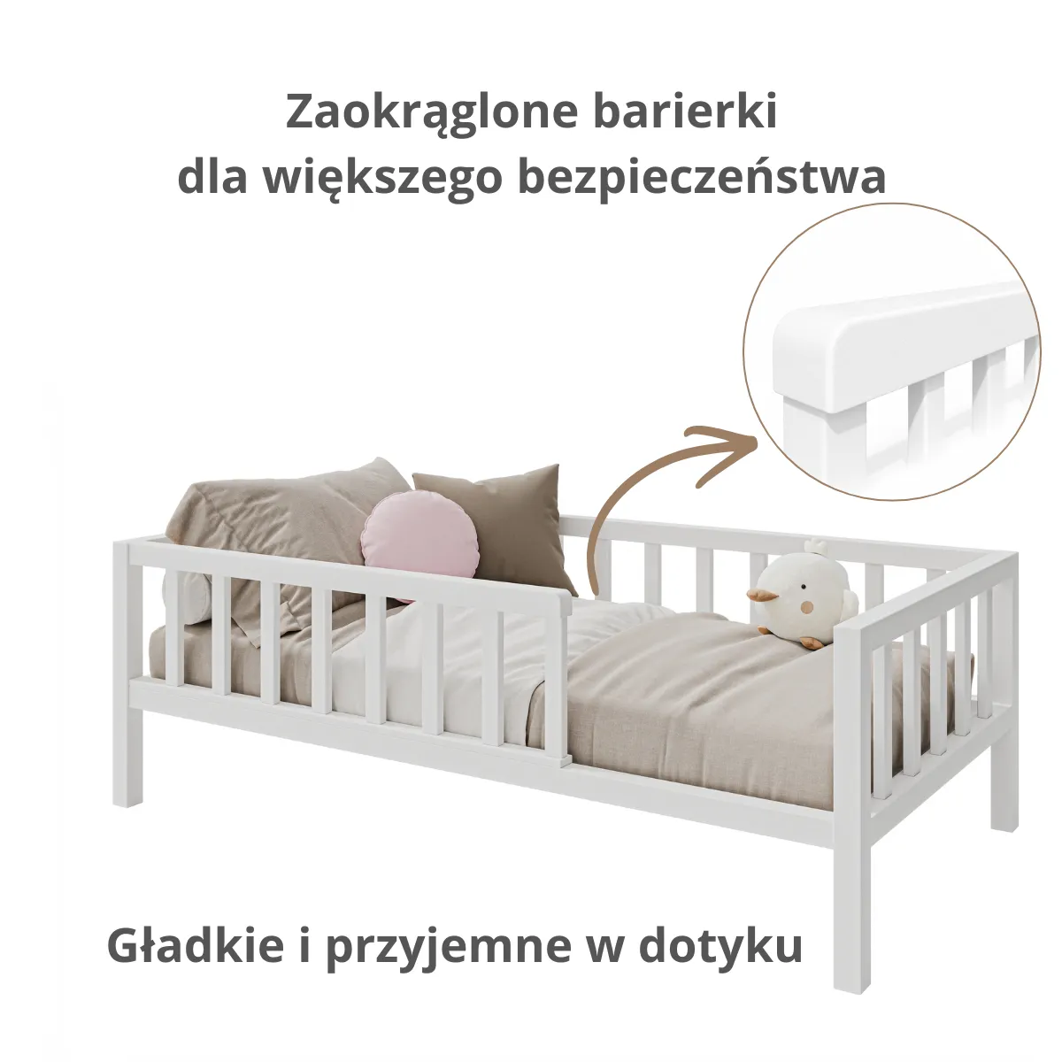 Zalety białego łóżka dziecięcego BUKI z drewna bukowego