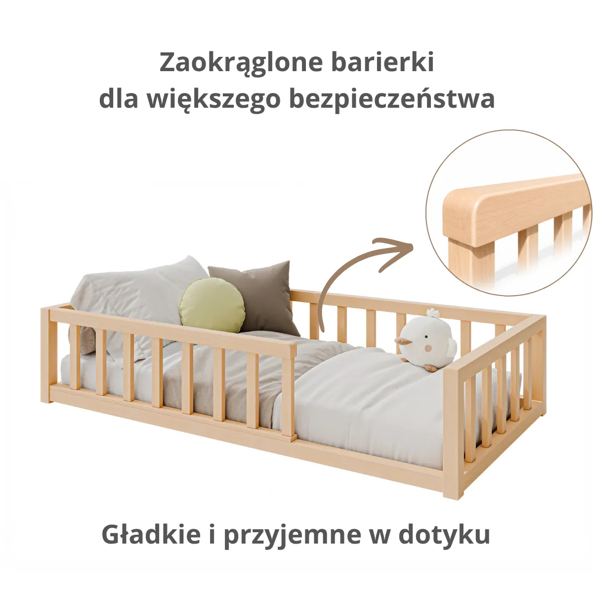 Zalety olejowanego łóżka BUKI Floor Bed Montessori z drewna bukowego
