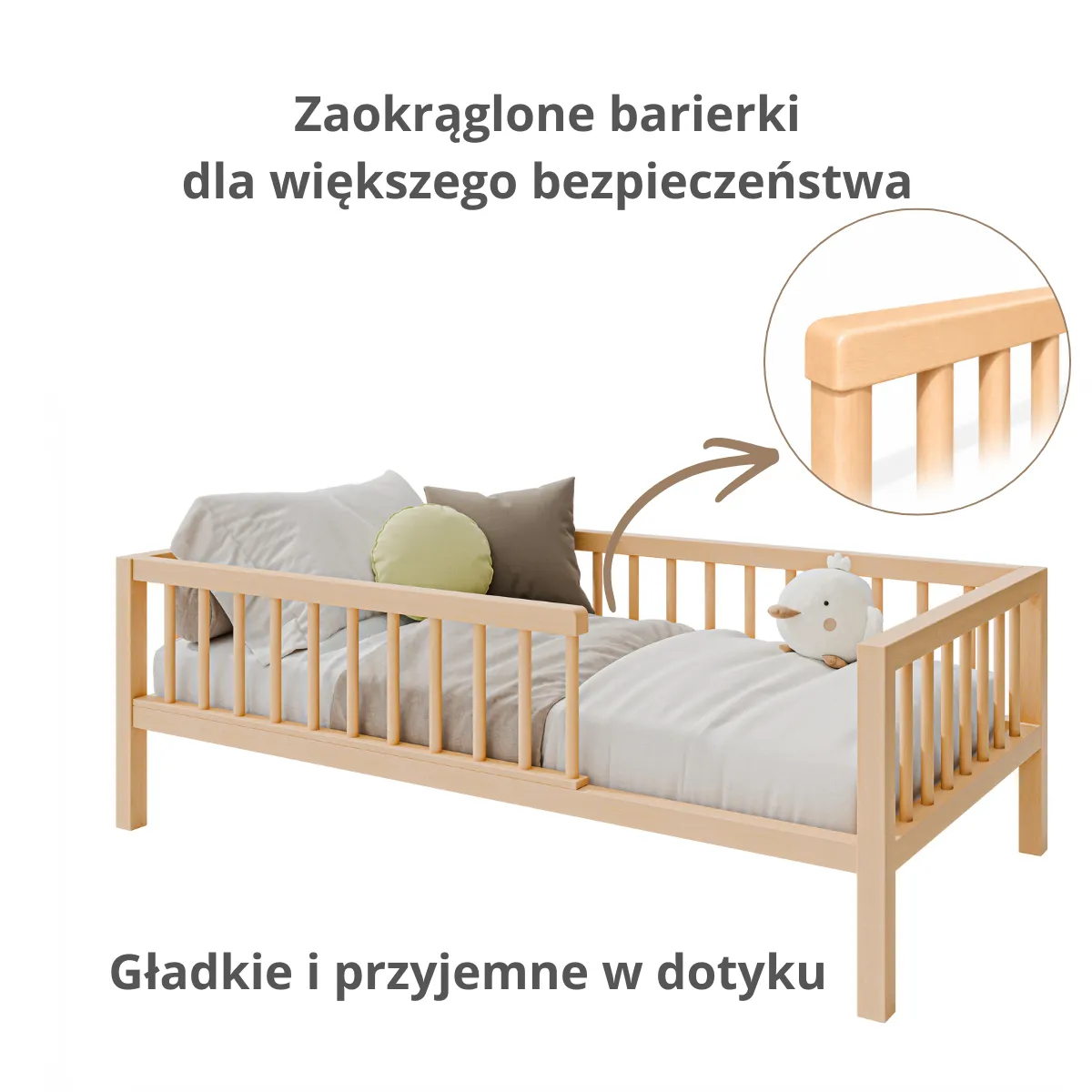 Zalety olejowanego łóżka dziecięcego KIRA z drewna bukowego