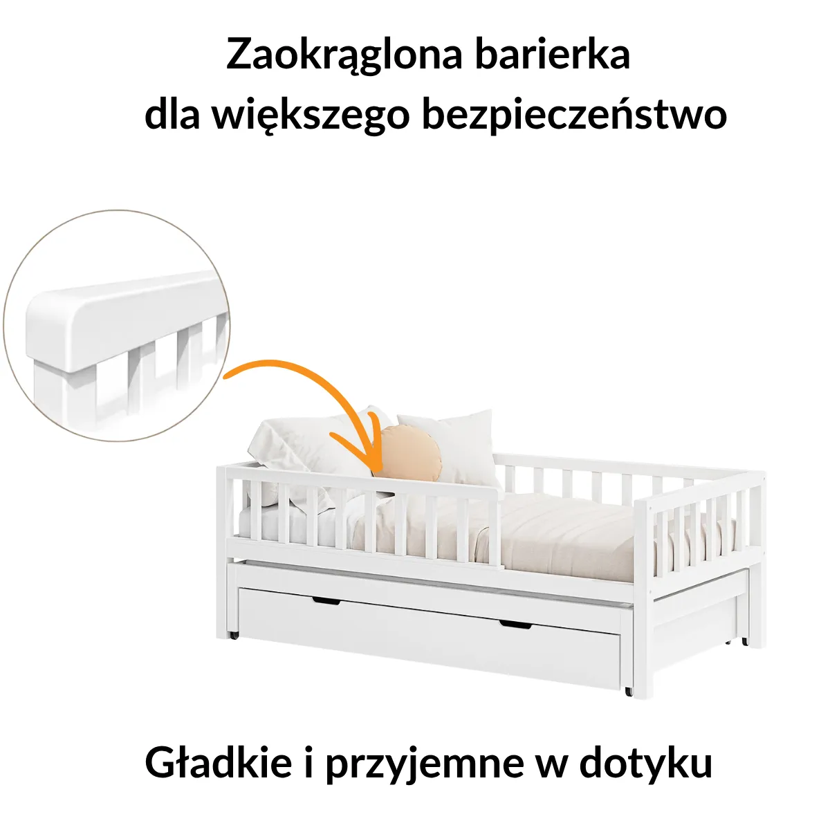 Zalety białego łóżka dziecięcego LINIO DUO z drewna bukowego