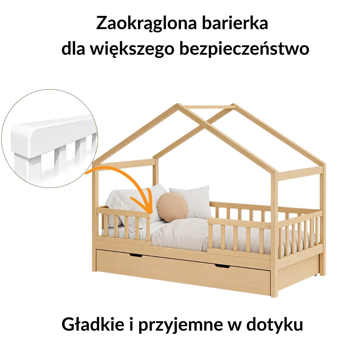 Zalety olejowanego łóżka domek TIMO z drewna bukowego