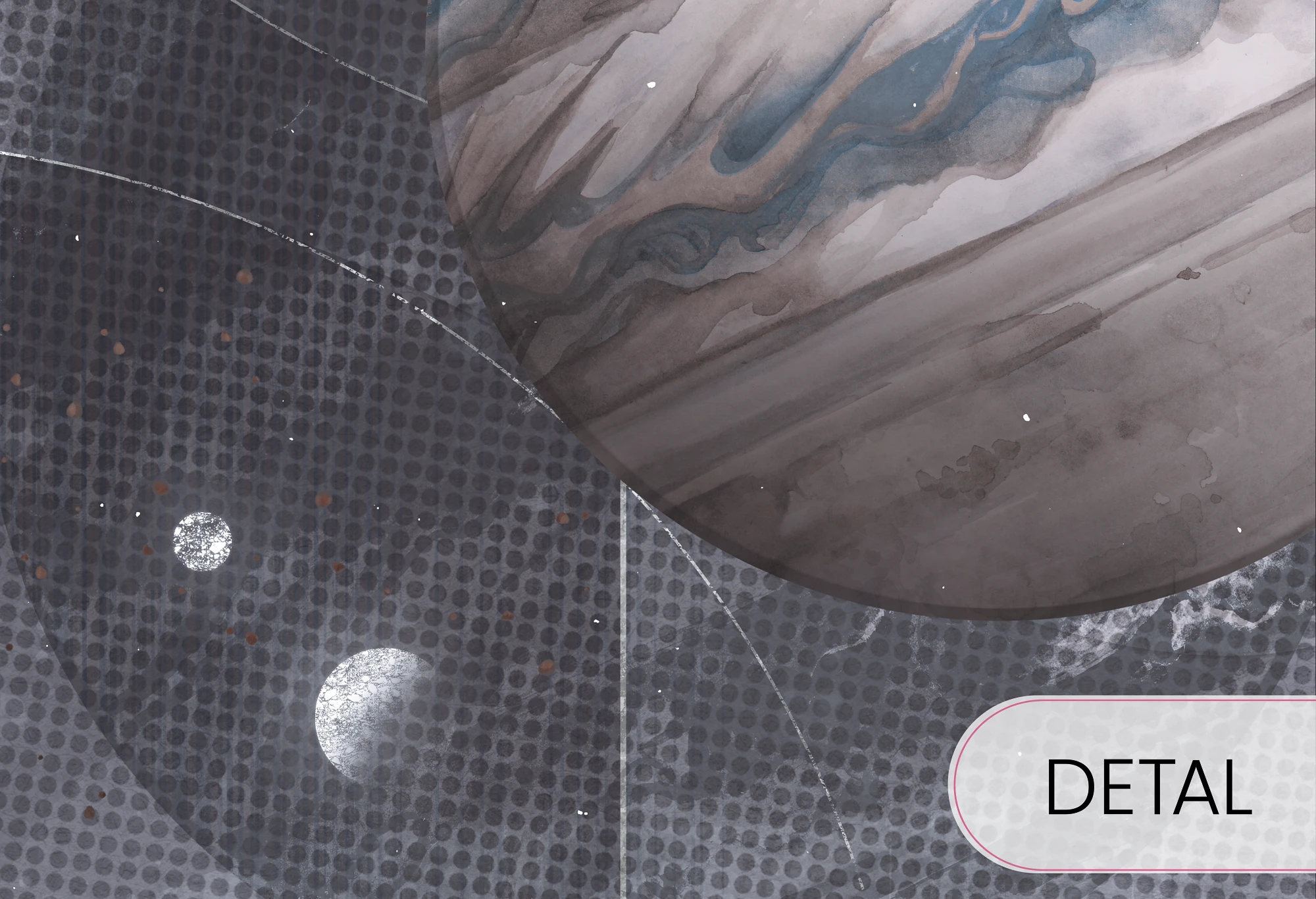 detal szarej tapety kosmicznej Space Zone Gray