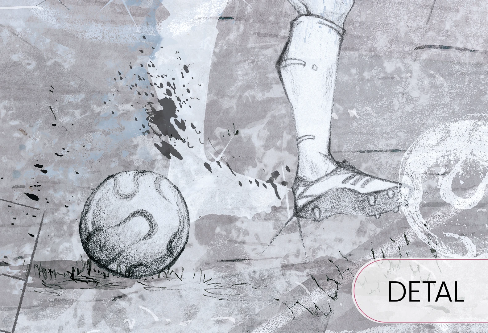 detal niebieskiej tapety piłkarskiej Soccer Blue