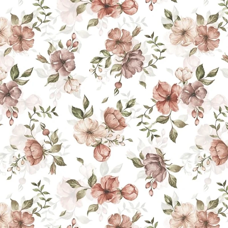 Detal tapety Wild Roses Malumi – pudroworóżowe kwiaty dzikiej róży