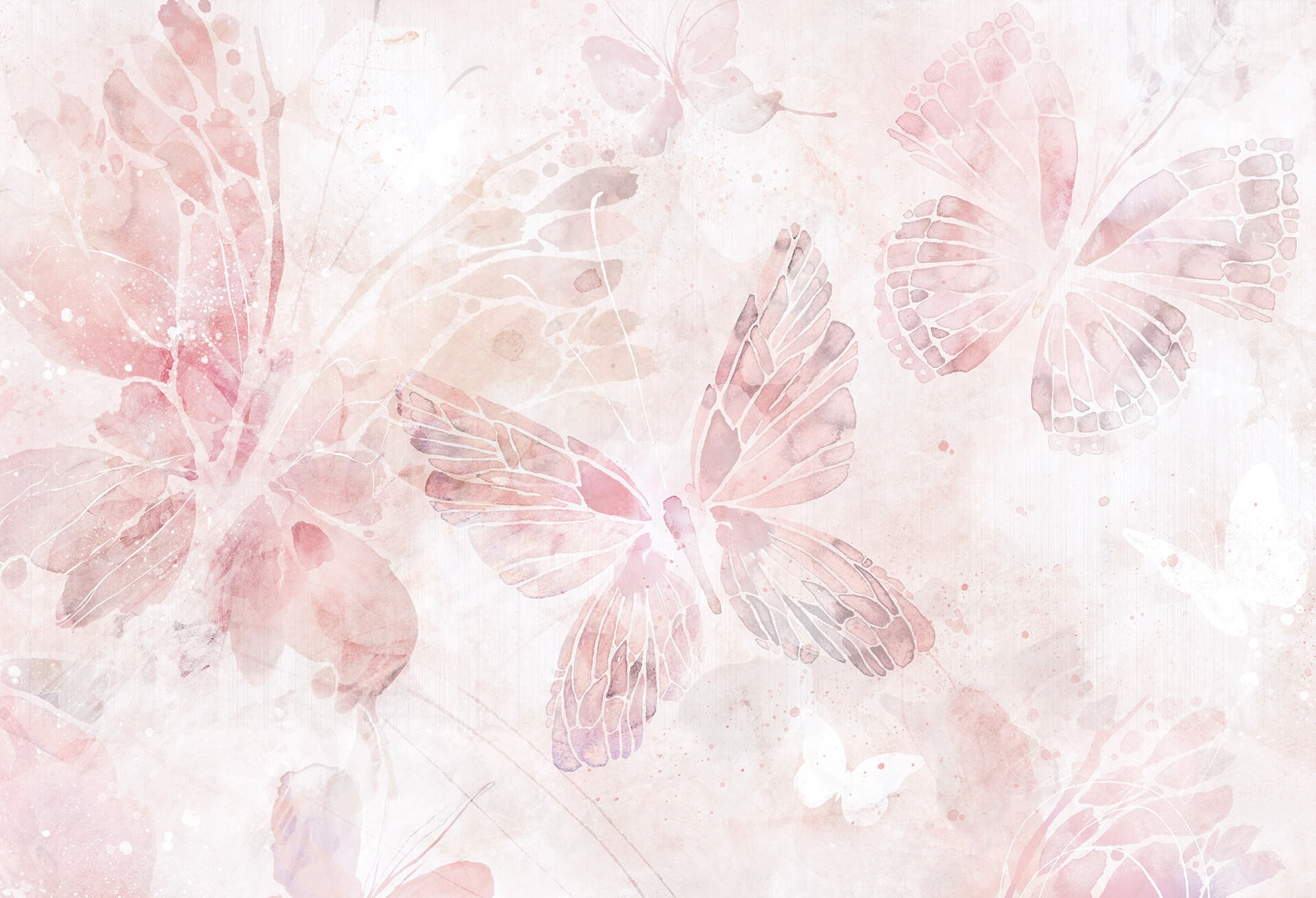 tapeta MARIPOSA różowa w pokoju dziewczynki pastelowa tapeta z motylami