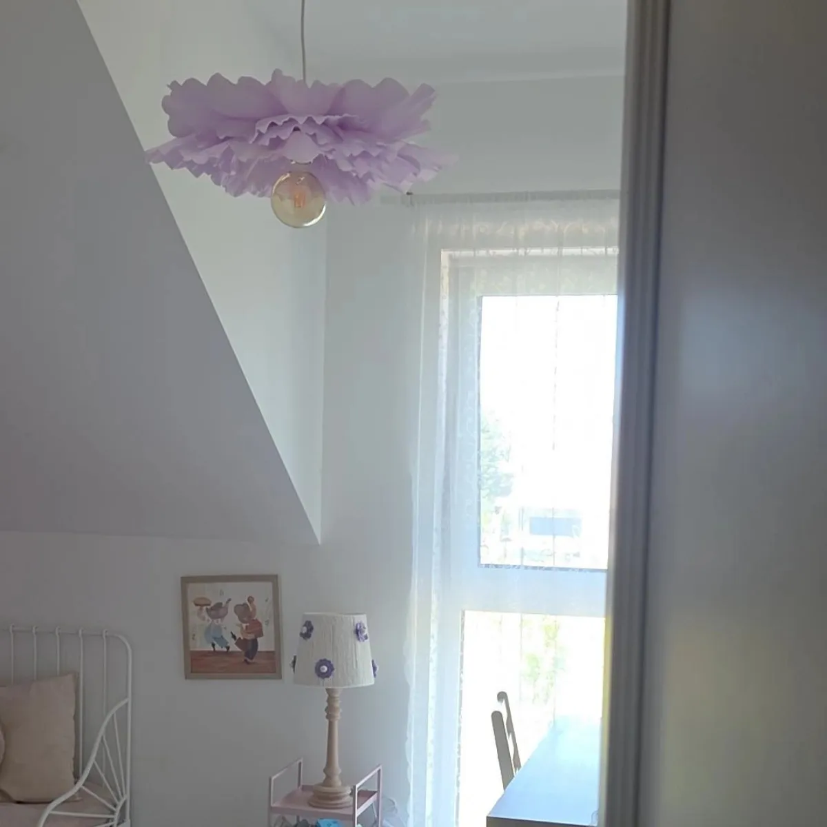 Wymiary fioletowej lampy wiszącej Kwiat