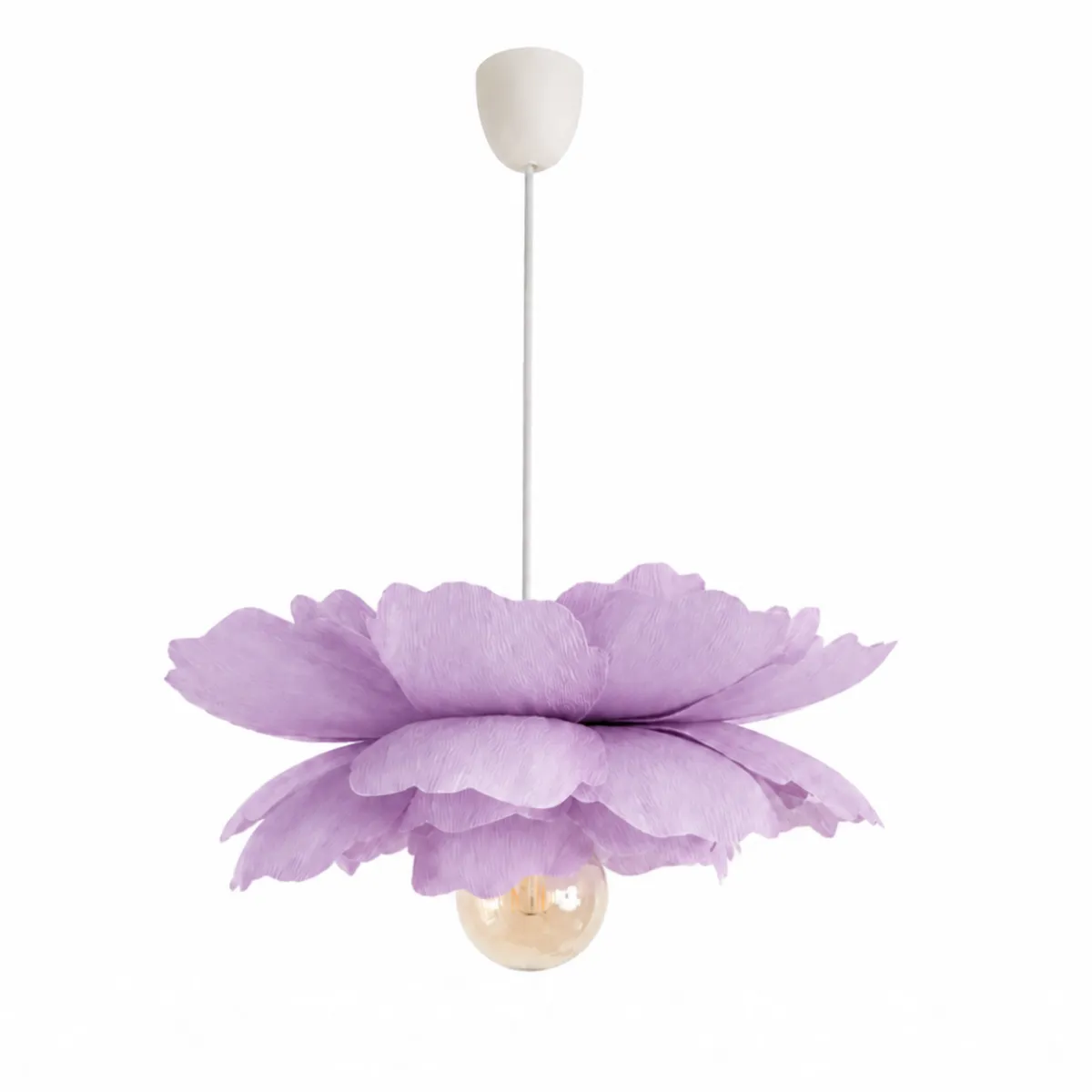 Fioletowa lampa wisząca Peonia w pokoju dziewczynki