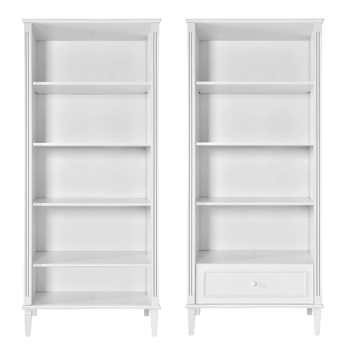 Biały regał dziecięcy Bianka Novelies z opcją szuflady