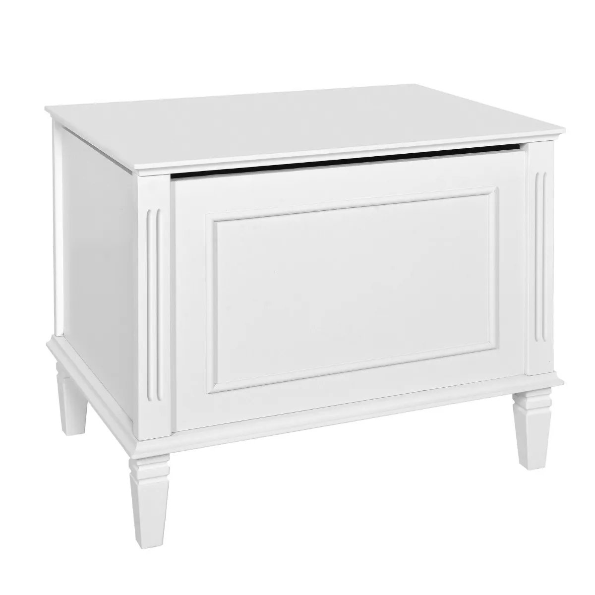 Biała skrzynia na zabawki Bianka Novelies aranżacja pokoju dziecka