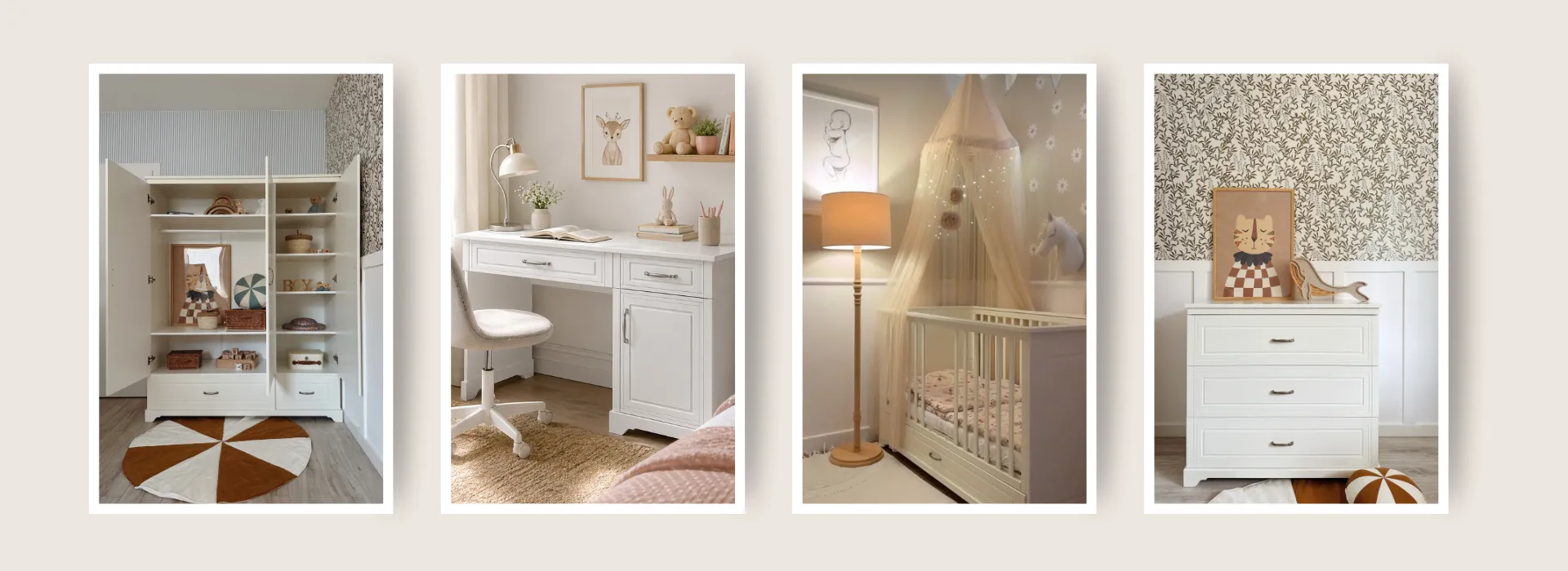 Białe meble dziecięce Melody Novelies do pokoju dziecka
