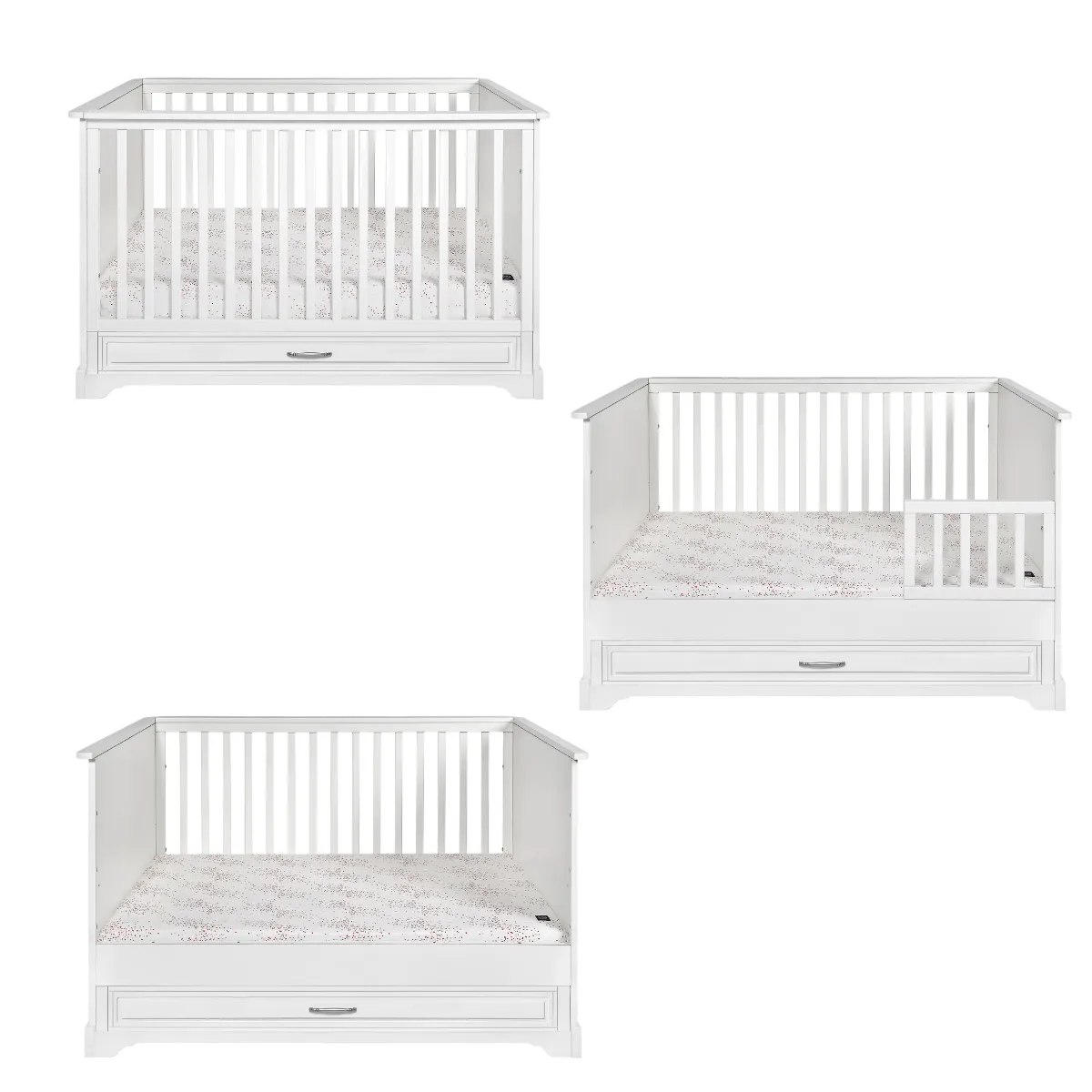 Białe łóżeczko dziecięce Melody Novelies 70x140 aranżacja pokoju dziecka