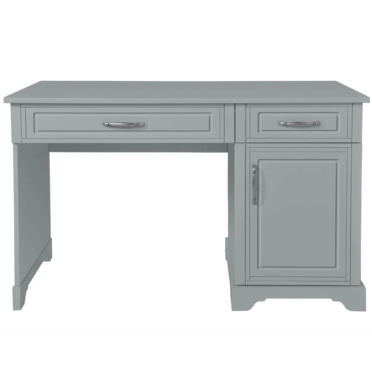 Szare biurko Melody Novelies z szufladami i szafką