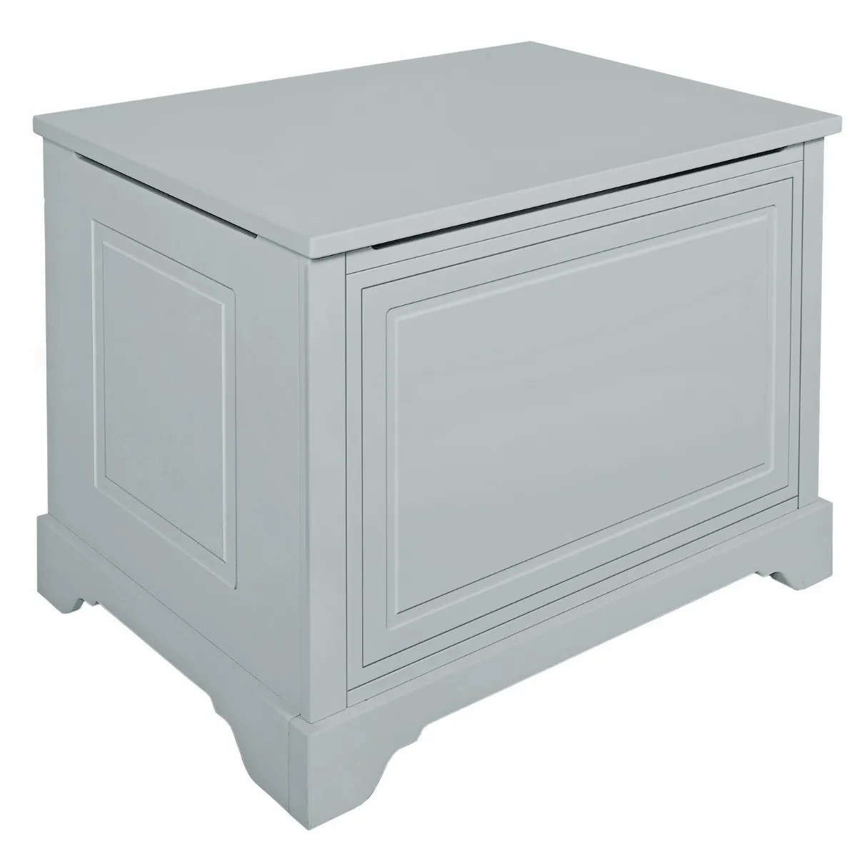 Szare meble dziecięce Melody Novelies ze skrzynią na zabawki w pokoju dziecka