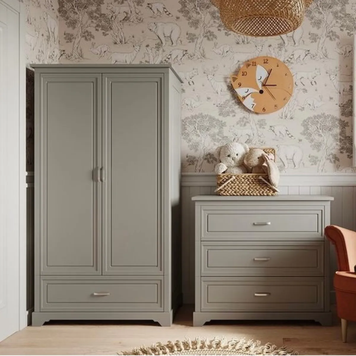 Szafa 2-drzwiowa Melody Novelies szara do pokoju dziecka