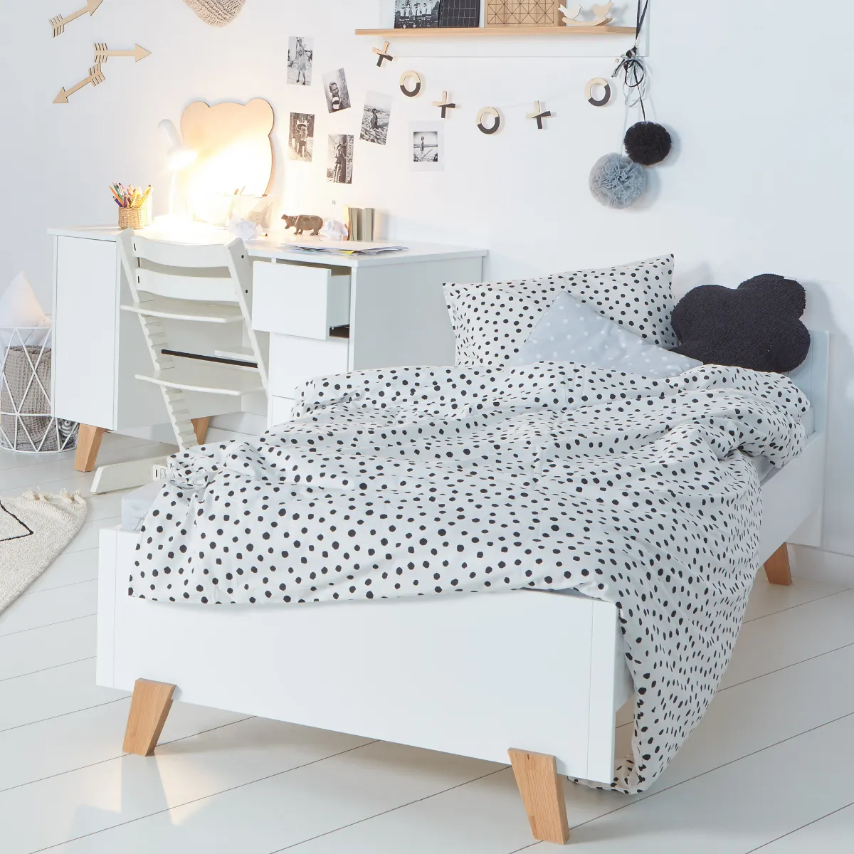 Łóżko dziecięce Zara Novelies białe 90x200 z opcją szuflady do pokoju dziecka