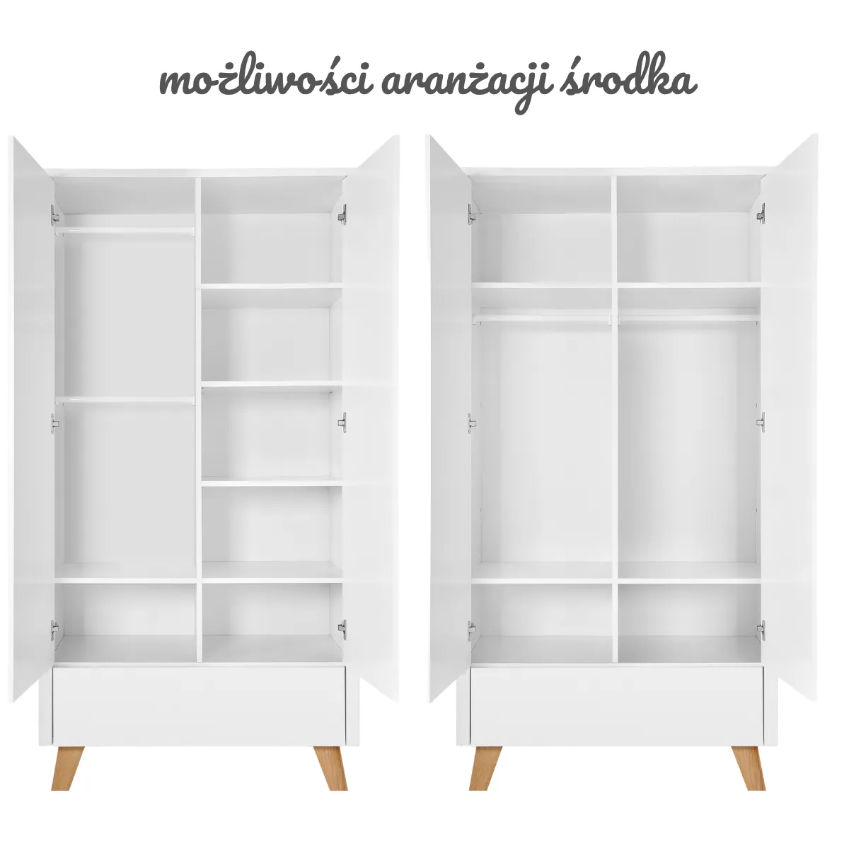 Biała szafa 2-drzwiowa Zara Novelies do pokoju dziecka