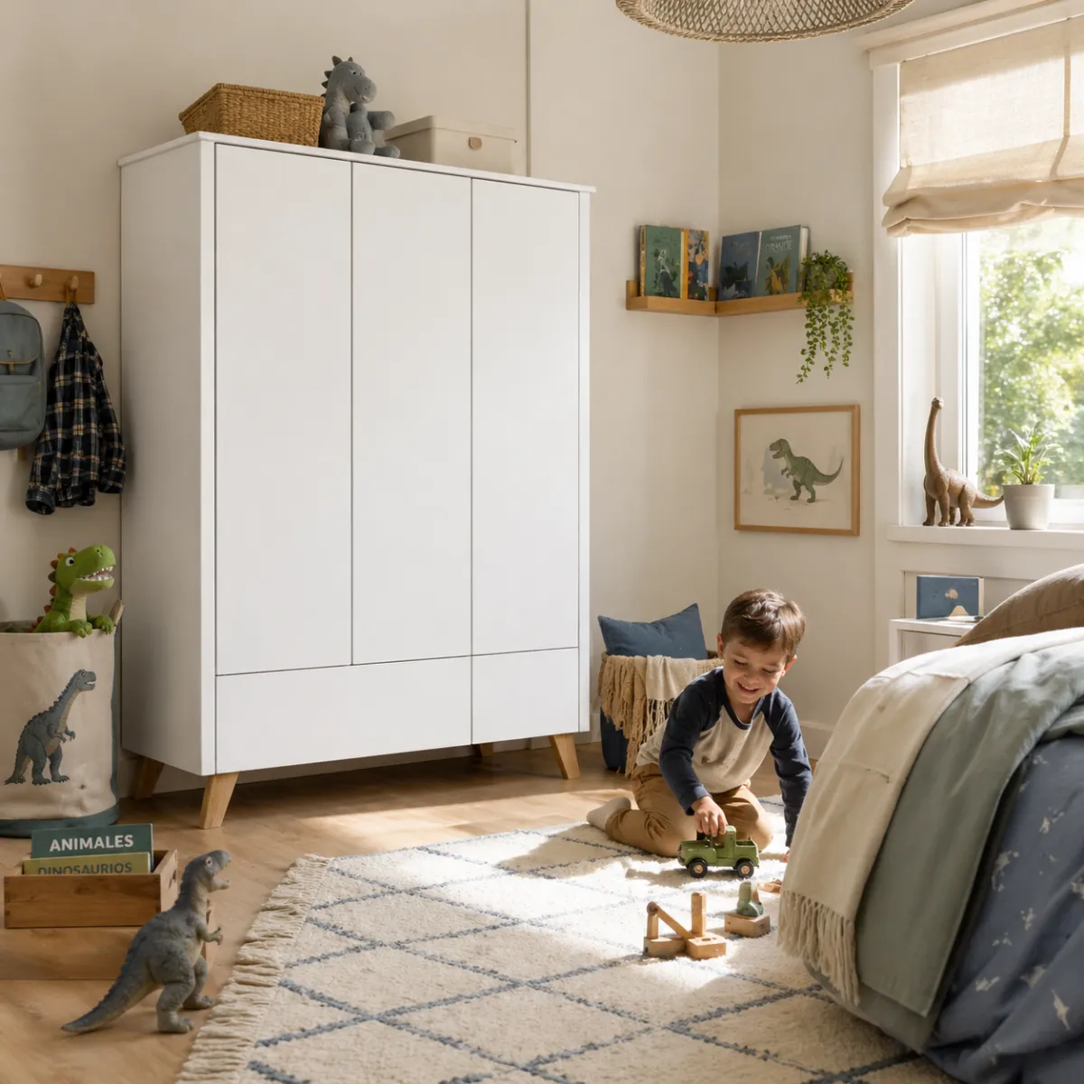 Biała szafa 3-drzwiowa Zara Novelies do pokoju dziecka