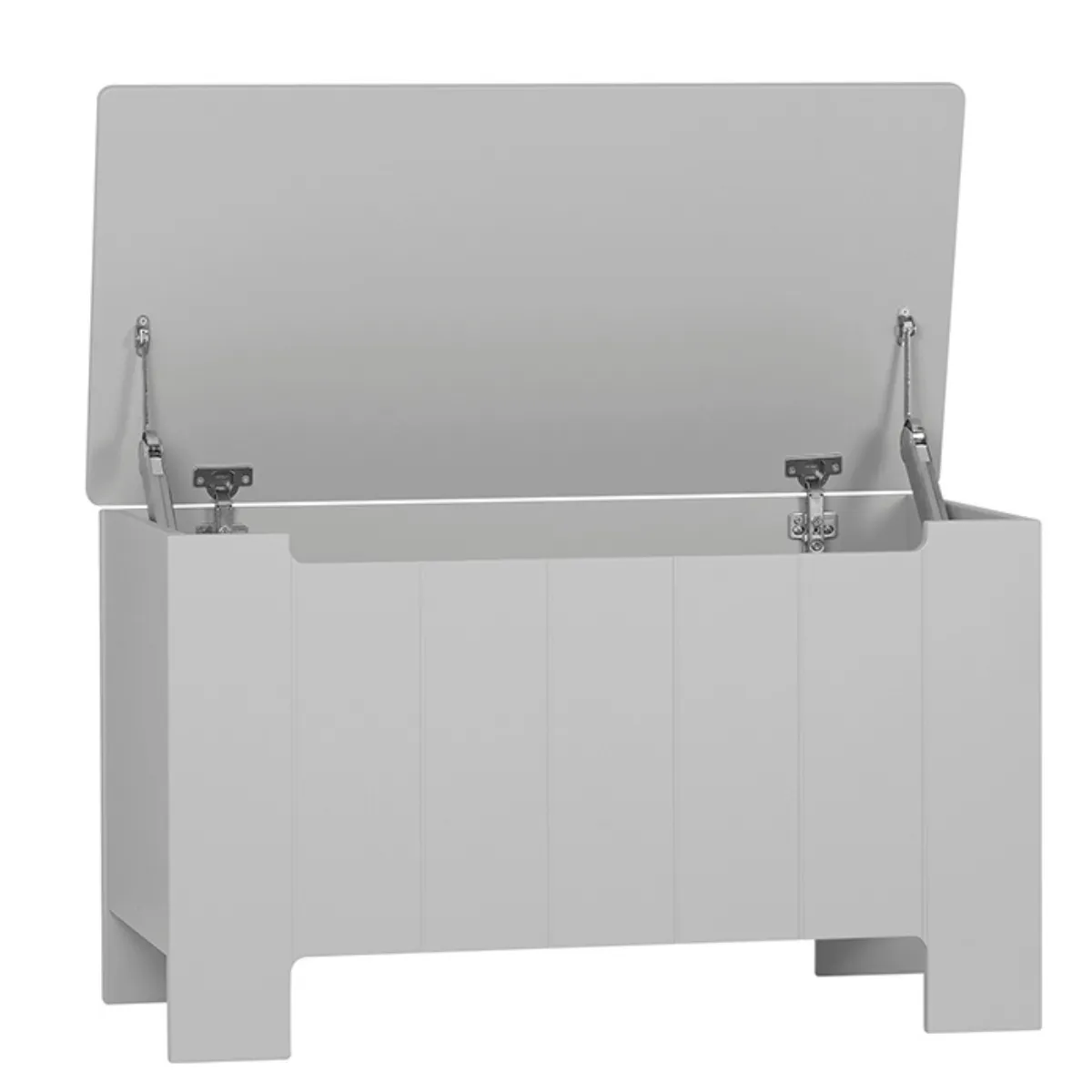 Szara skrzynia na zabawki Pinio Calmo w aranżacji pokoju dziecka