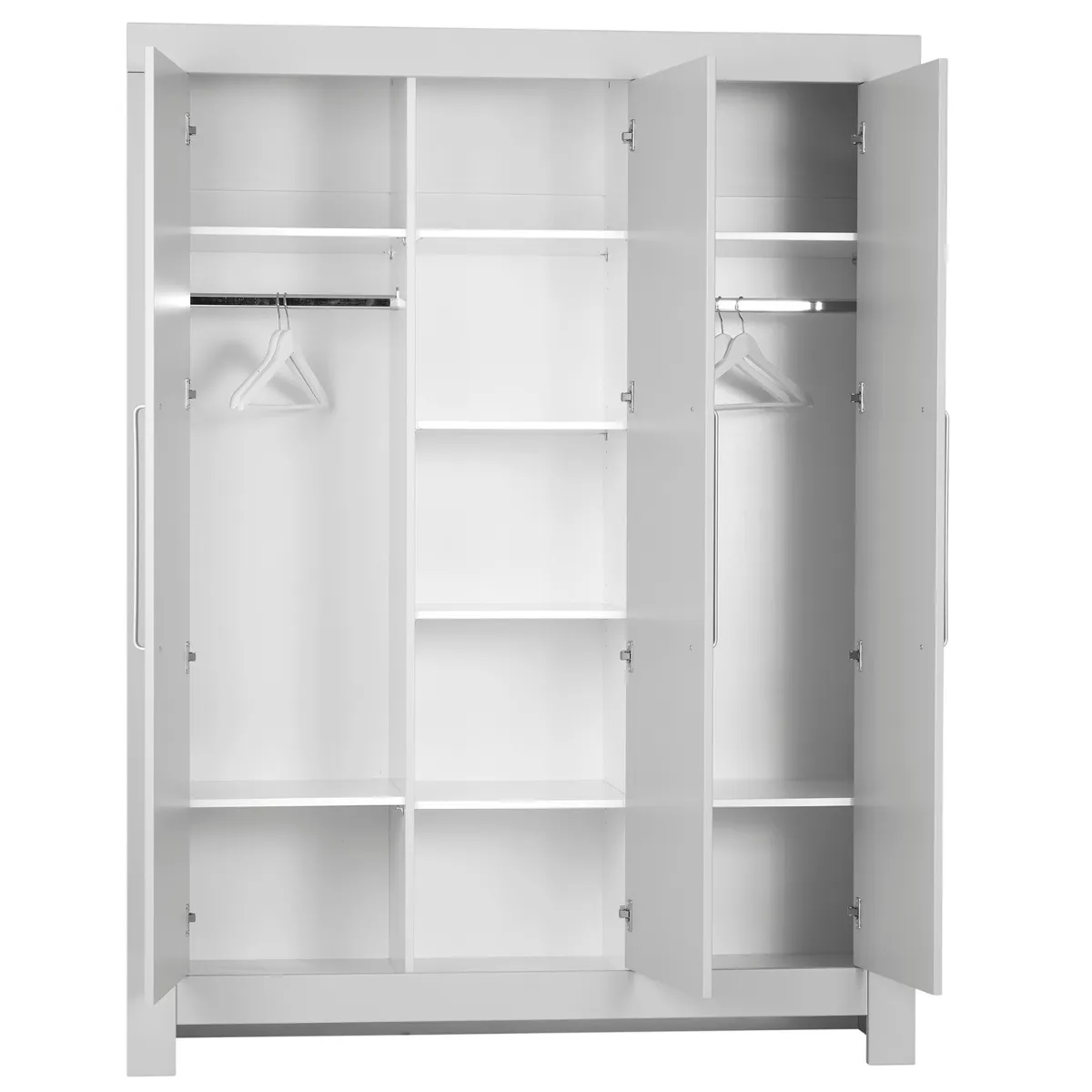 Szara szafa 3-drzwiowa Pinio Calmo w aranżacji pokoju dziecka