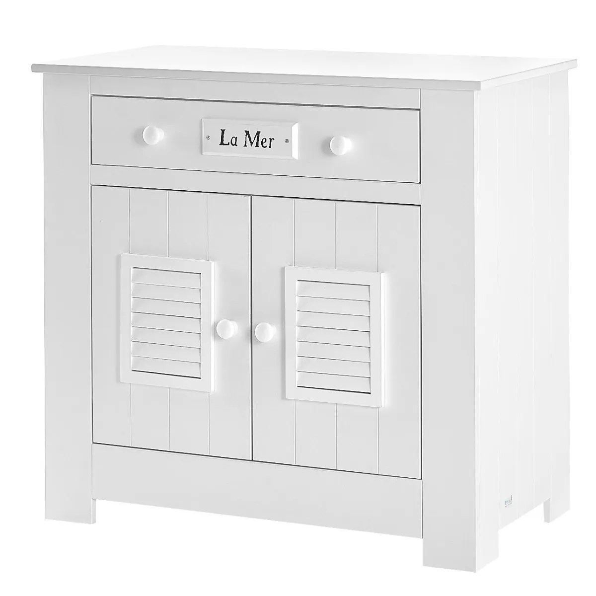 Wymiary białej komody z drzwiczkami Pinio Marsylia