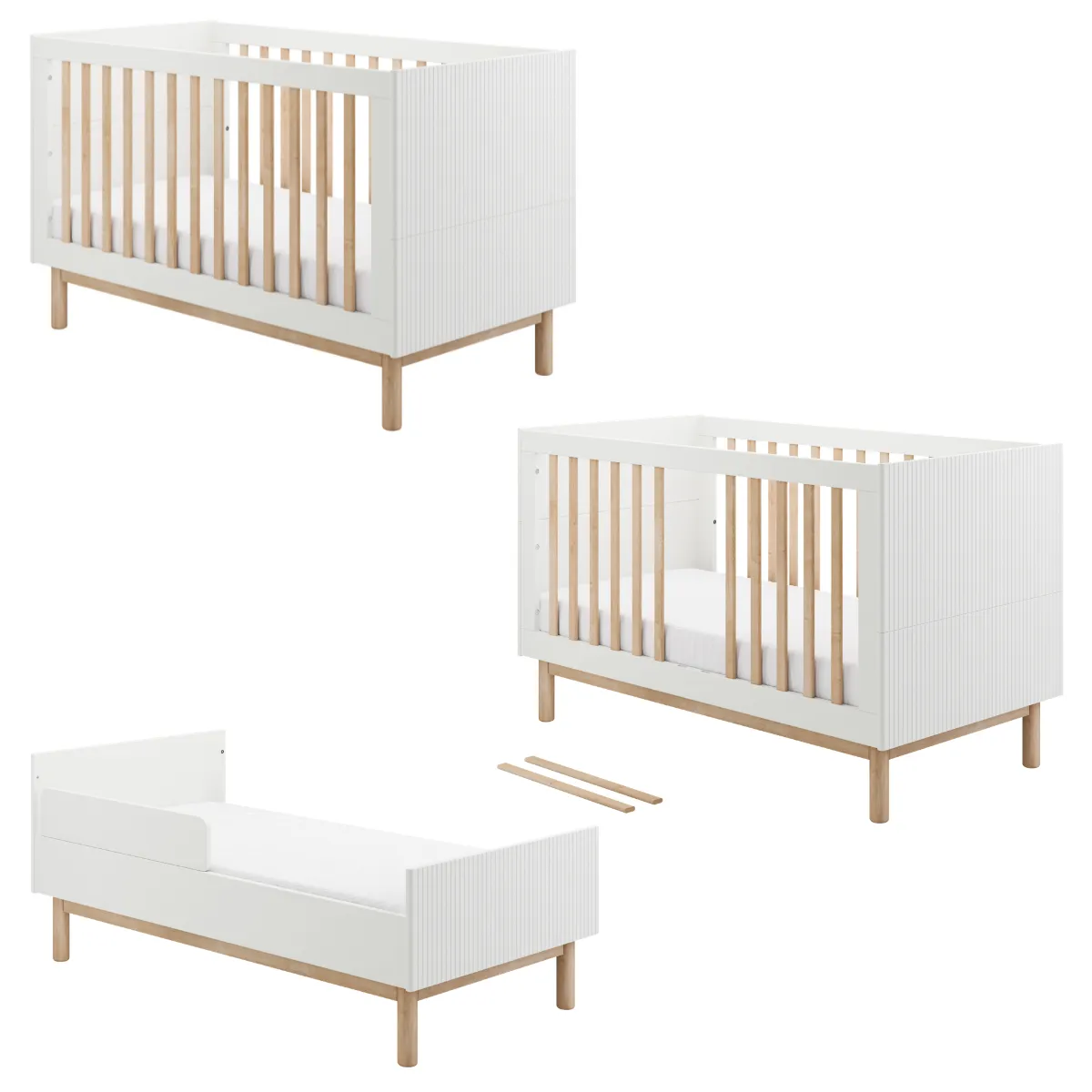 Łóżeczko dziecięce 140x70 PINIO MILOO białe w aranżacji pokoju dziecka