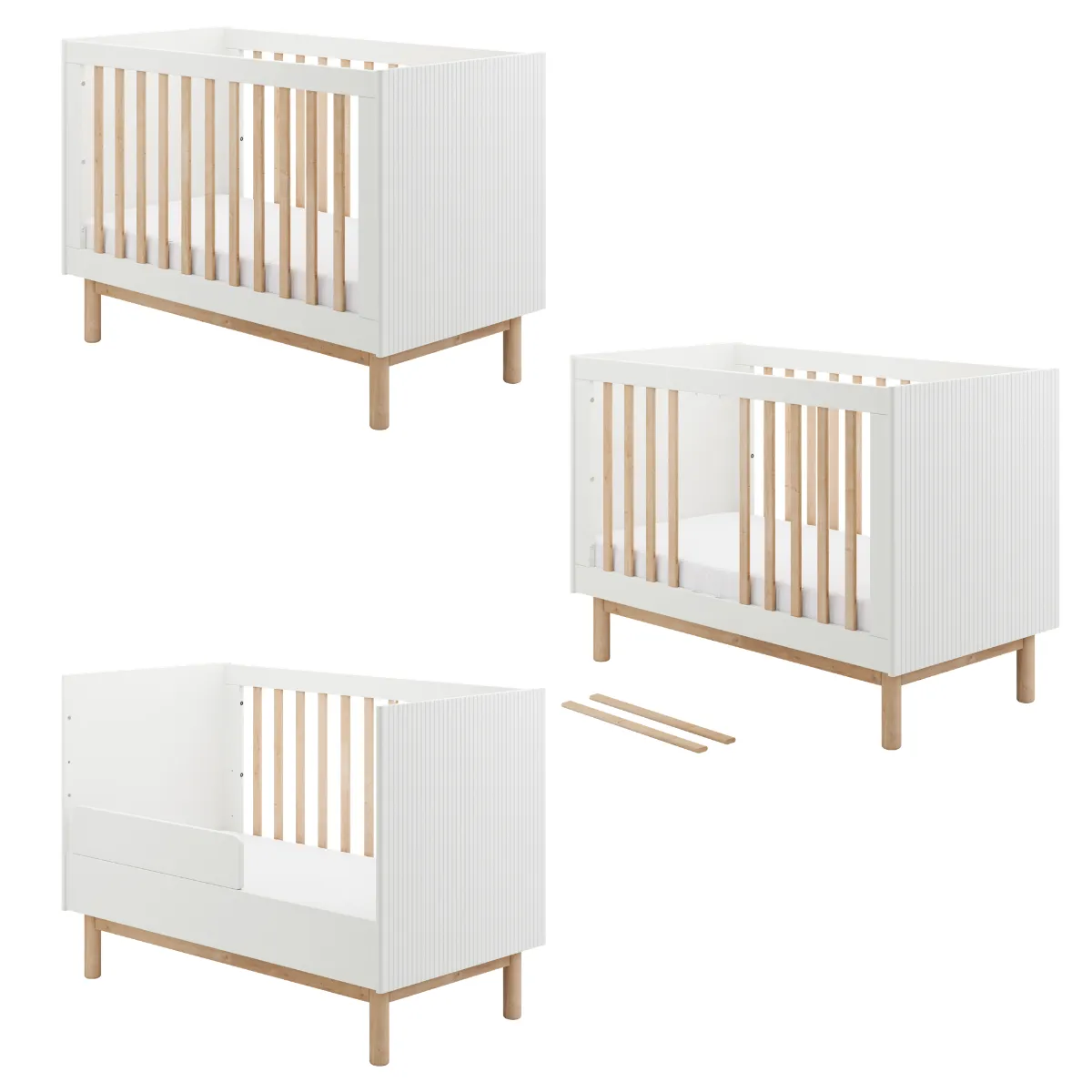 Łóżeczko dziecięce 120x60 PINIO MILOO białe w aranżacji pokoju dziecka