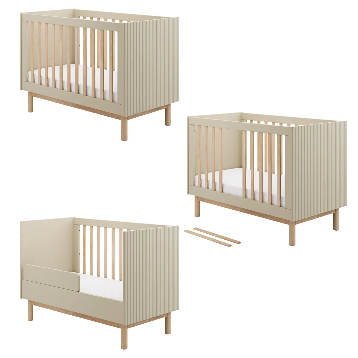 Łóżeczko niemowlęce 120x60 PINIO MILOO szampan w aranżacji pokoju dziecka