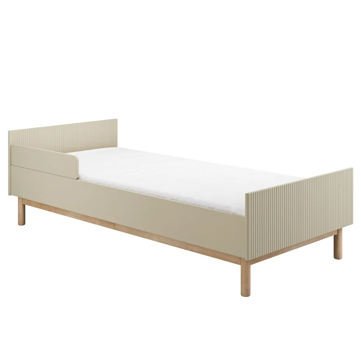 Łóżko dziecięce PINIO MILOO 90x200 z barierką – bezpieczne łóżko dla dziecka