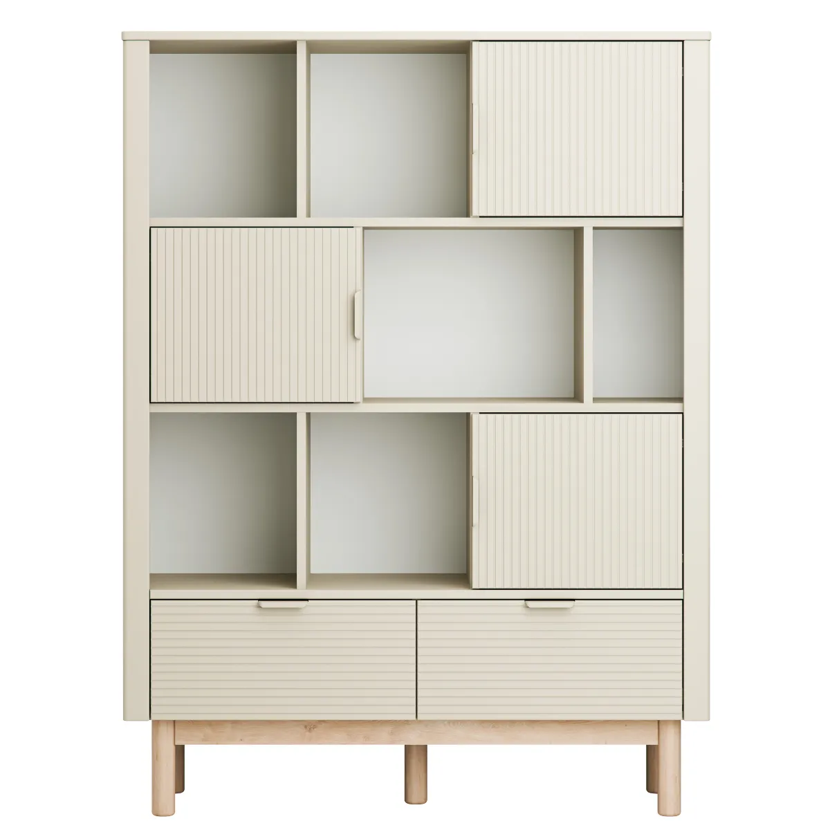 Regał szeroki PINIO MILOO szampan – regał dziecięcy na książki i zabawki