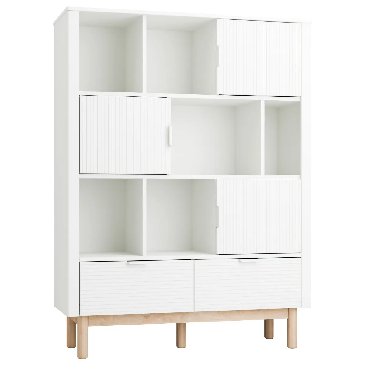 Regał szeroki dziecięcy PINIO MILOO biały aranżacja pokoju dziecka