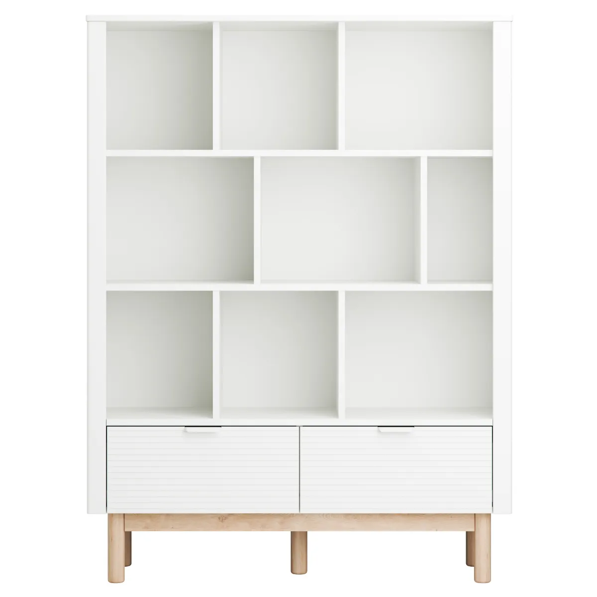 Regał szeroki PINIO MILOO biały na książki i zabawki do pokoju dziecka