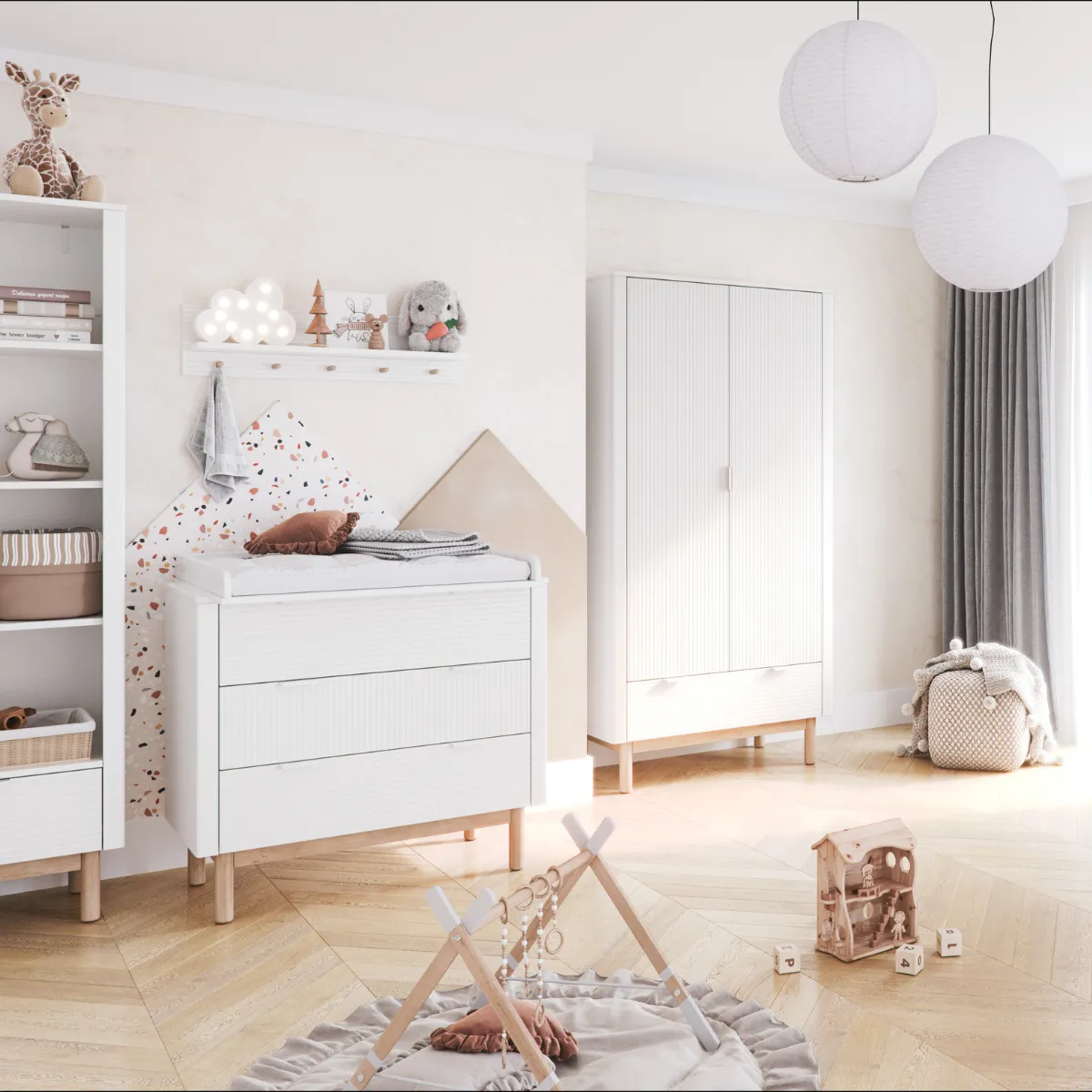 Regał PINIO MILOO biały w pokoju dziecka
