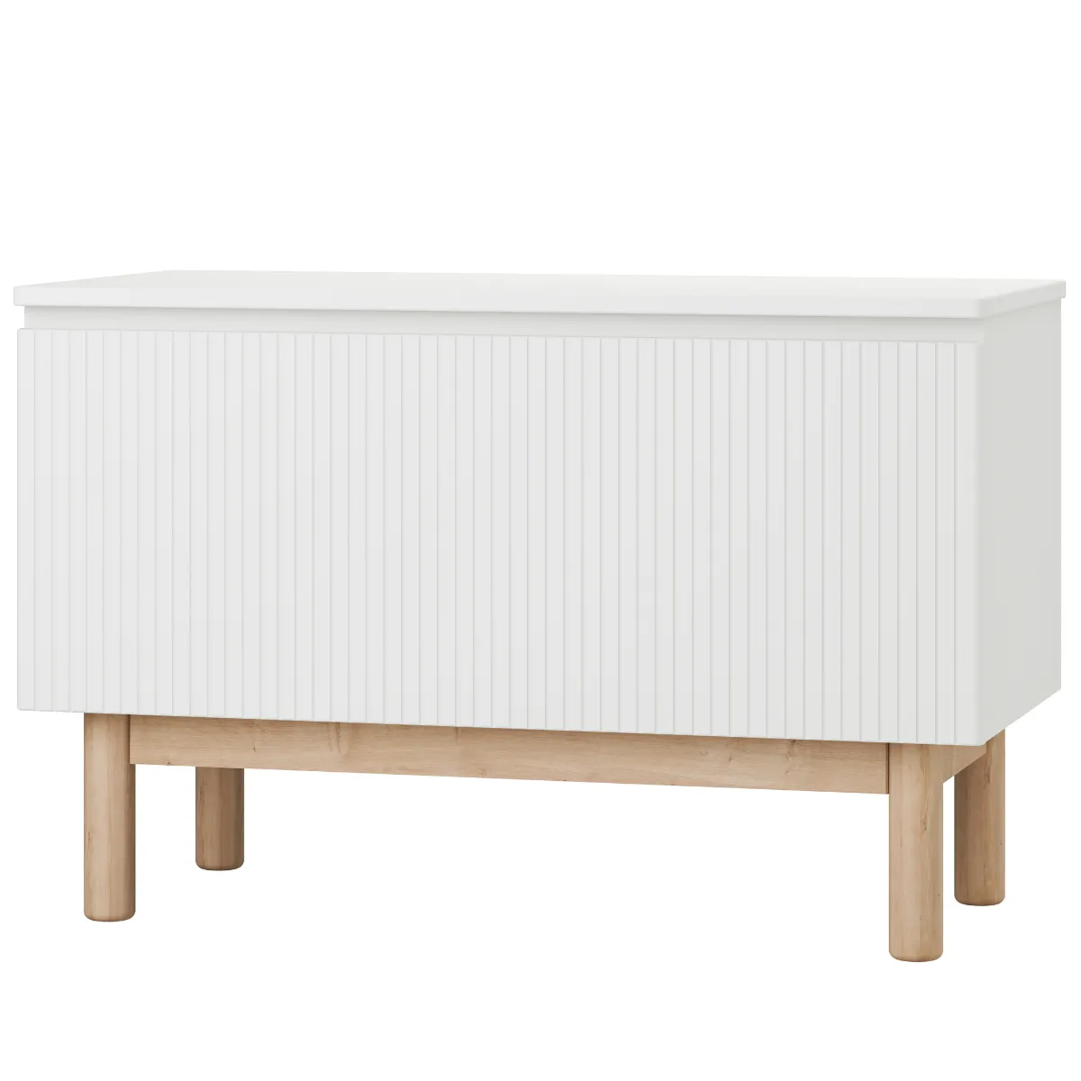 Skrzynia na zabawki PINIO MILOO biała z klapą – pojemna skrzynia do pokoju dziecka