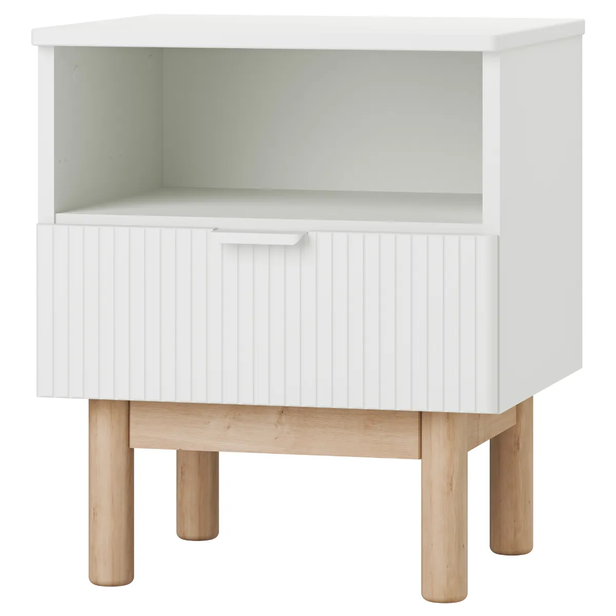 Szafka nocna PINIO MILOO biała – szafka nocna dla dziecka do łóżka