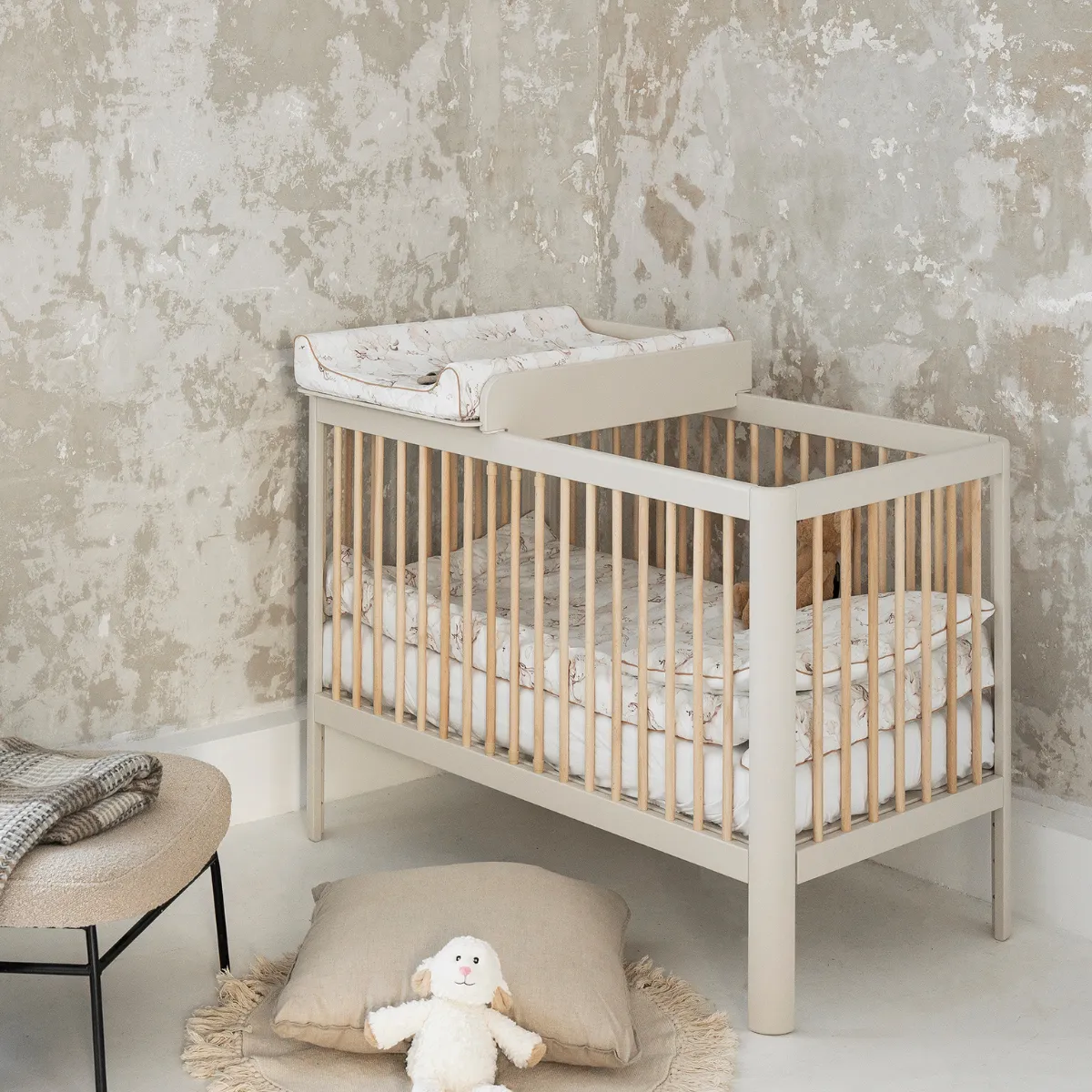 Łóżeczko-tapczanik Pinio Pure 120x60 szampańskie