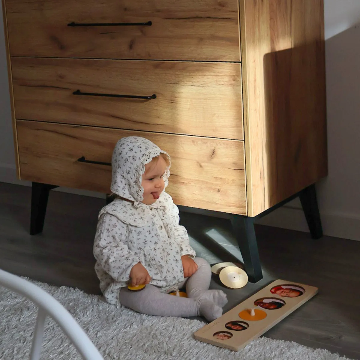 Komoda dziecięca Pinio Retro 3-szufladowa w aranżacji pokoju dziecka