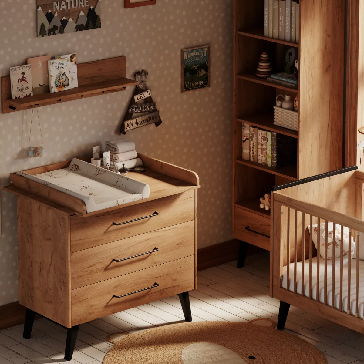 Komoda 3-szufladowa Pinio Retro z pojemnymi szufladami