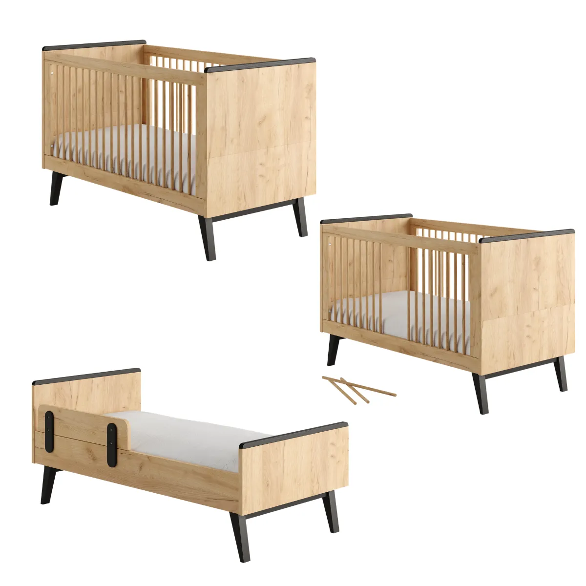 Łóżeczko dziecięce Pinio Retro 140x70 w aranżacji pokoju dziecka