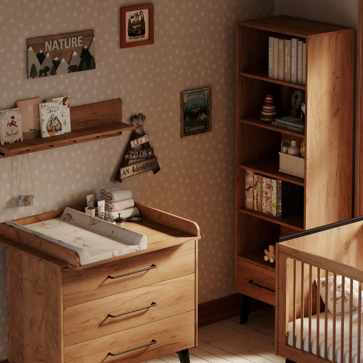 Regał dziecięcy Pinio Retro w aranżacji pokoju dziecka