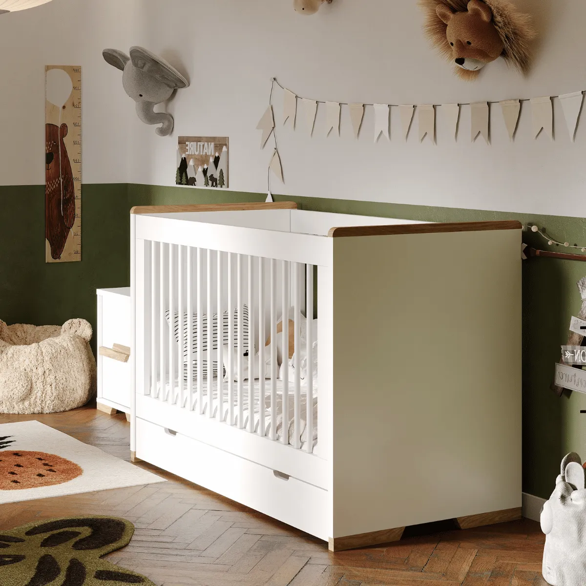 Łóżeczko dziecięce Pinio Snap 120x60 białe